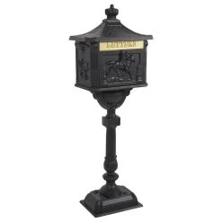 AffordableVariety Vertical Aluminum Postal Security Mailbox Heavy Duty - Black