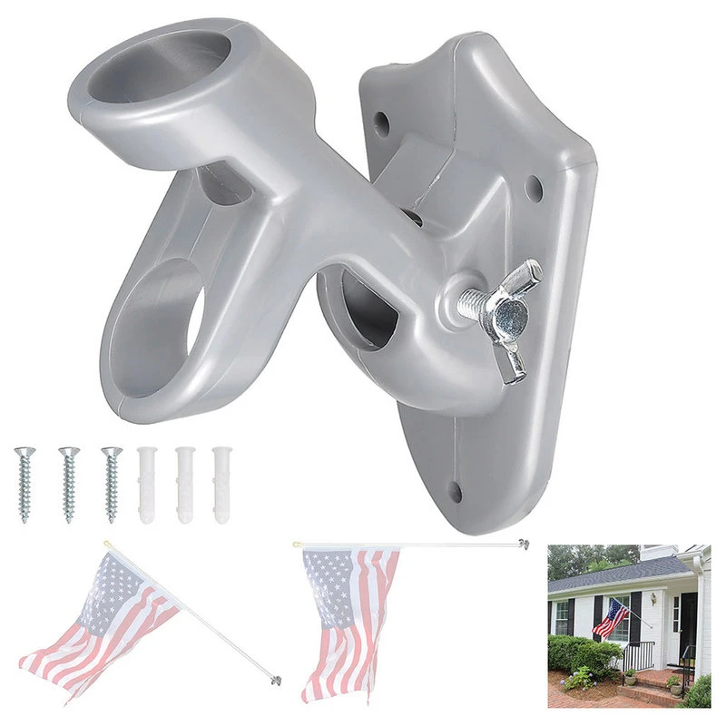 Yescom 1" Flag Pole Bracket Wall Mount 2 Positions Flagpole Holder 4 Yescom 1" Flag Pole Bracket Wall Mount 2 Positions Flagpole Holder - Image 2