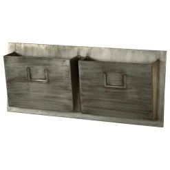 Linon Home Decor Products Linon Industrial Metal Horizontal Two Slot Mailbox In In Gray -Mayne Store 6391797c0595aec2 6429 w800 h800 b1 p0
