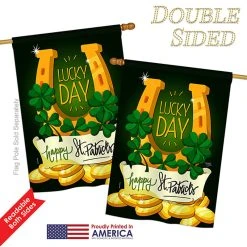 Breeze Decor Lucky Day Spring St Patrick Vertical 28"x40" Double Sided Flag, 28"x 40"x 0.1" -Mayne Store 64513d3b0c644667 5816 w800 h800 b1 p0