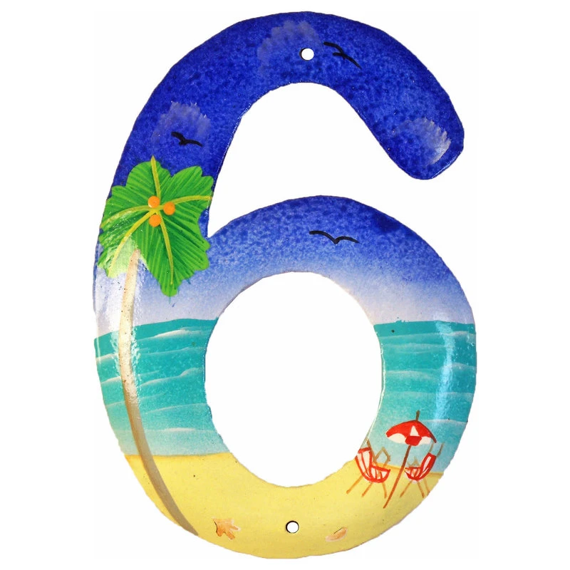 Tropical Beach House Numbers Haitian Metal Art Number 6 3 Tropical Beach House Numbers Haitian Metal Art Number 6