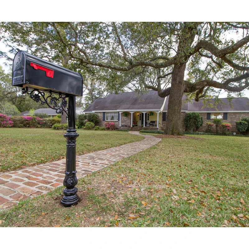 Vandalet Mailbox Company Steel Mailbox Post With Corinithian Cast Base And Vineyard Corner Bracket 4 Vandalet Mailbox Company Steel Mailbox Post With Corinithian Cast Base And Vineyard Corner Bracket - Image 2