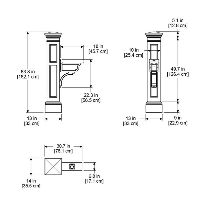 Mayne - Outdoor Products Of Distinction Mayne Liberty Weatherproof Traditional Plastic Mail Post In Graphite Gray 4 Mayne - Outdoor Products Of Distinction Mayne Liberty Weatherproof Traditional Plastic Mail Post In Graphite Gray - Image 2