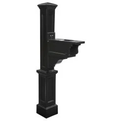 Mayne - Outdoor Products Of Distinction 8"W X 26"D X 56"H Dover Mailbox Post, Black