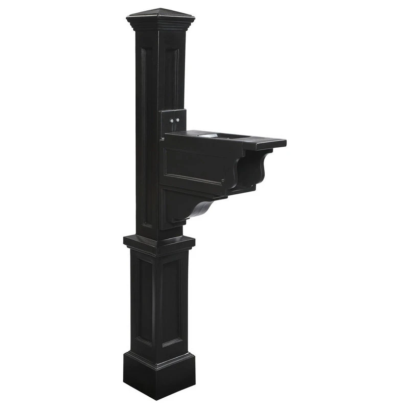 Mayne - Outdoor Products Of Distinction 8"W X 26"D X 56"H Dover Mailbox Post, Black 3 Mayne - Outdoor Products Of Distinction 8"W X 26"D X 56"H Dover Mailbox Post, Black