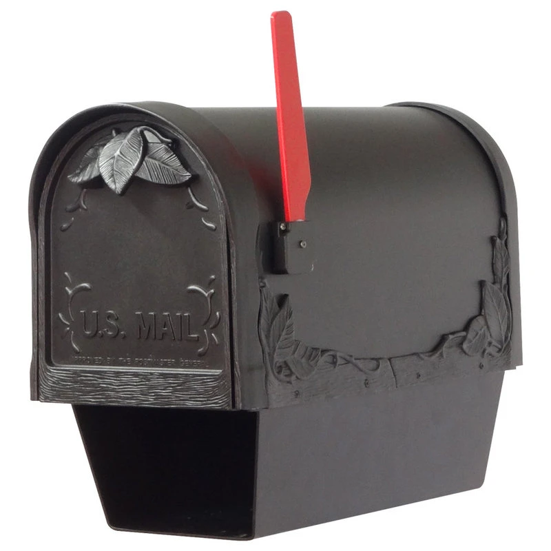Special Lite Products Company Floral Curbside Mailbox With Paper Tube, Black 4 Special Lite Products Company Floral Curbside Mailbox With Paper Tube, Black - Image 2
