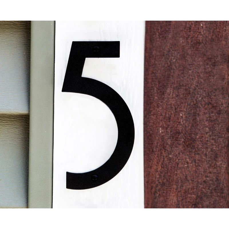 Majestic Mfg 6" Nobel Aluminum Numbers, Black, #4 6 Majestic Mfg 6" Nobel Aluminum Numbers, Black, #4 - Image 4