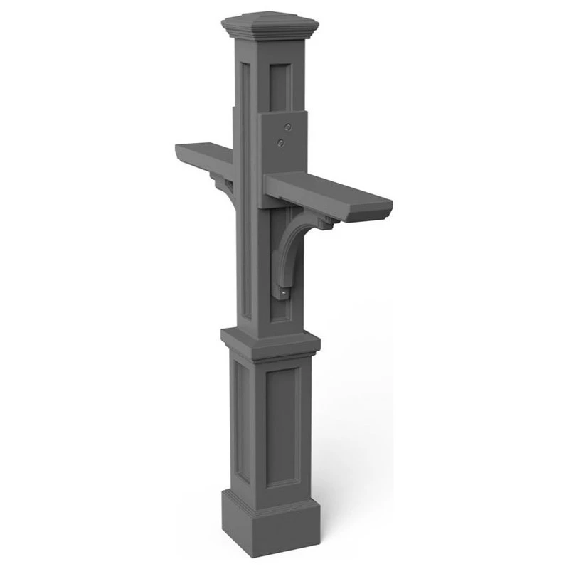 Mayne - Outdoor Products Of Distinction Mayne Newport Plus Double Traditional Plastic Mail Post In Graphite Gray 3 Mayne - Outdoor Products Of Distinction Mayne Newport Plus Double Traditional Plastic Mail Post In Graphite Gray