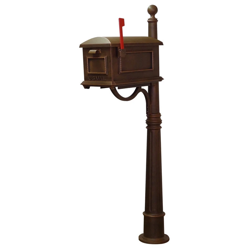 Special Lite Products Company Traditional Curbside Mailbox With Ashland Mailbox Post Unit, Copper 4 Special Lite Products Company Traditional Curbside Mailbox With Ashland Mailbox Post Unit, Copper - Image 2