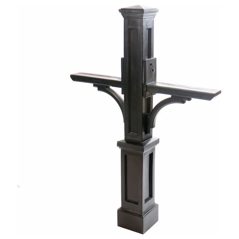 Mayne - Outdoor Products Of Distinction 42"W X 8"D X 56"H Newport Plus Double Mailbox Post, Black 3 Mayne - Outdoor Products Of Distinction 42"W X 8"D X 56"H Newport Plus Double Mailbox Post, Black