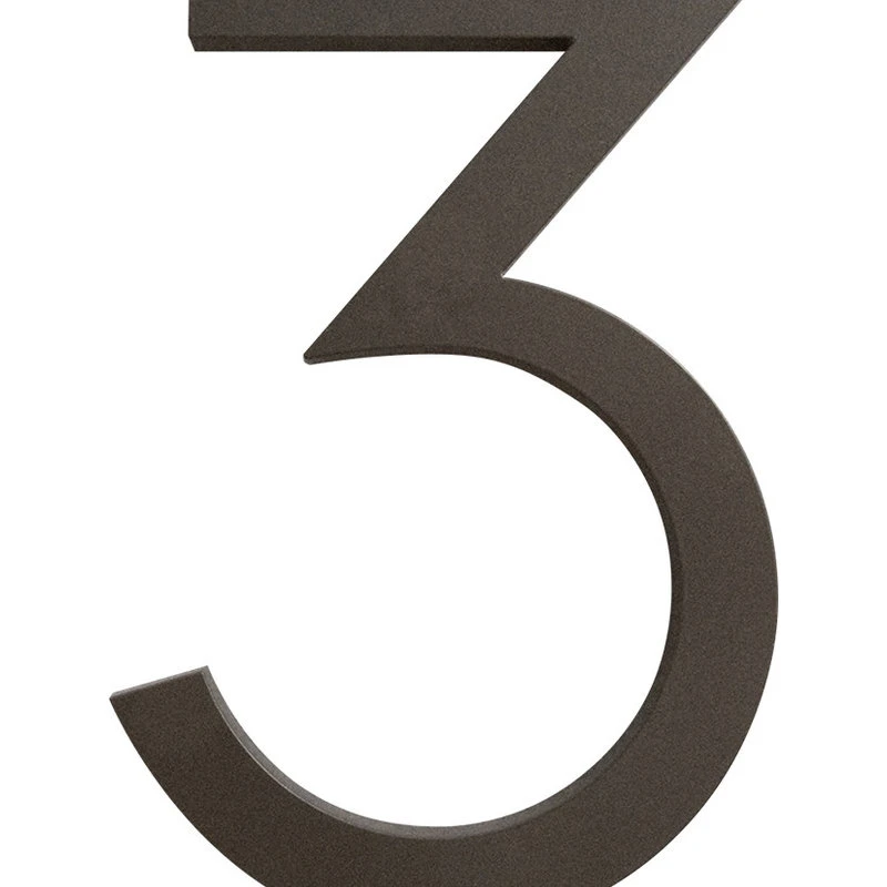 Moderndwellnumbers Modern Font House Number, Bronze, 6", Number 3, Modern Font 3 Moderndwellnumbers Modern Font House Number, Bronze, 6", Number 3, Modern Font