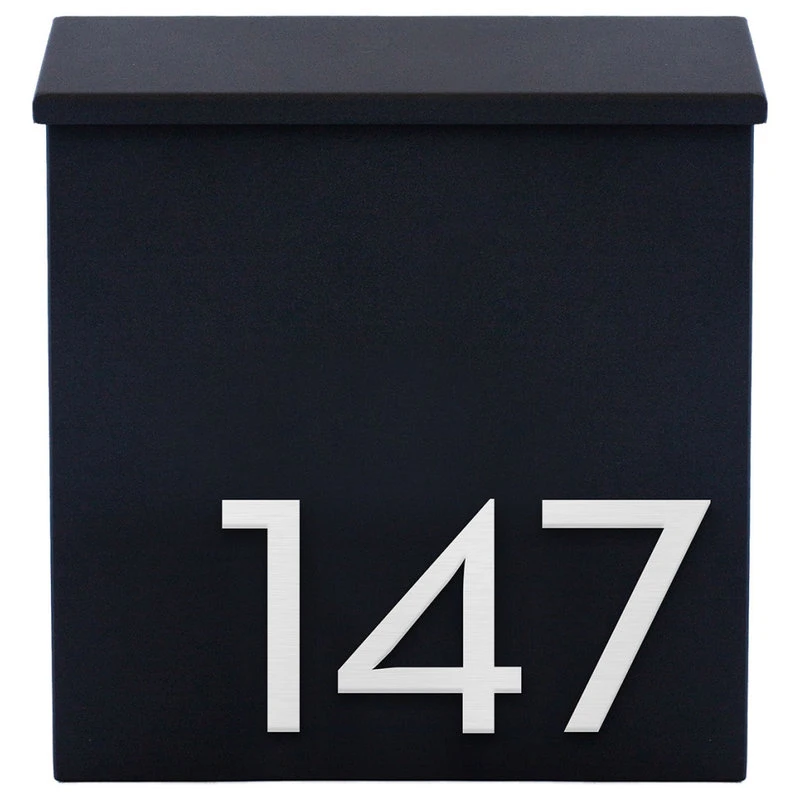 Modern Aspect The Inbox Wall Mounted Mailbox + House Numbers, Lock Included, Outgoing Flag, Black 4 Modern Aspect The Inbox Wall Mounted Mailbox + House Numbers, Lock Included, Outgoing Flag, Black - Image 2