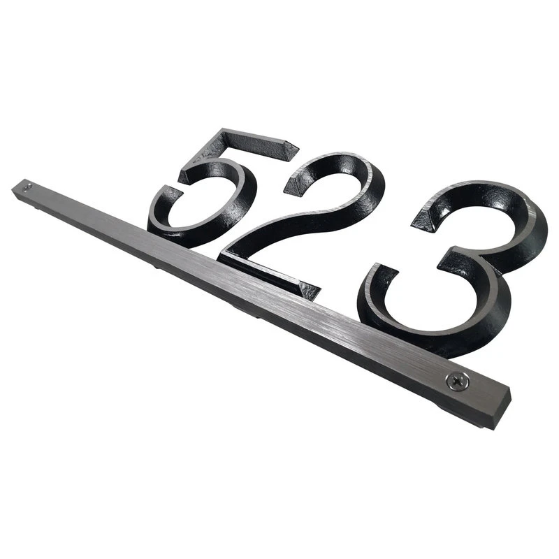 K Castings Modern Bar Aluminum Address Plaque 3 K Castings Modern Bar Aluminum Address Plaque