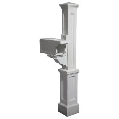 Mayne - Outdoor Products Of Distinction 8"W X 18"D X 56"H Rockport Single Mailbox Post, White