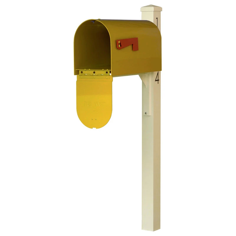 Special Lite Products Company Mid Modern Rigby Curbside Mailbox And Post, Yellow 5 Special Lite Products Company Mid Modern Rigby Curbside Mailbox And Post, Yellow - Image 3