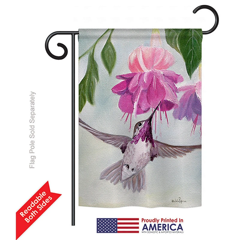 Breeze Decor Flight Of Hummingbird Garden Friends, Birds Garden Flag, 13"x18.5" 4 Breeze Decor Flight Of Hummingbird Garden Friends, Birds Garden Flag, 13"x18.5" - Image 2