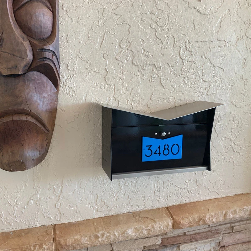 Tibor Inc / Tedstuff ButterFly Box: Contemporary, Modern, Wall-Mounted Mailbox In Black And Aqua 4 Tibor Inc / Tedstuff ButterFly Box: Contemporary, Modern, Wall-Mounted Mailbox In Black And Aqua - Image 2