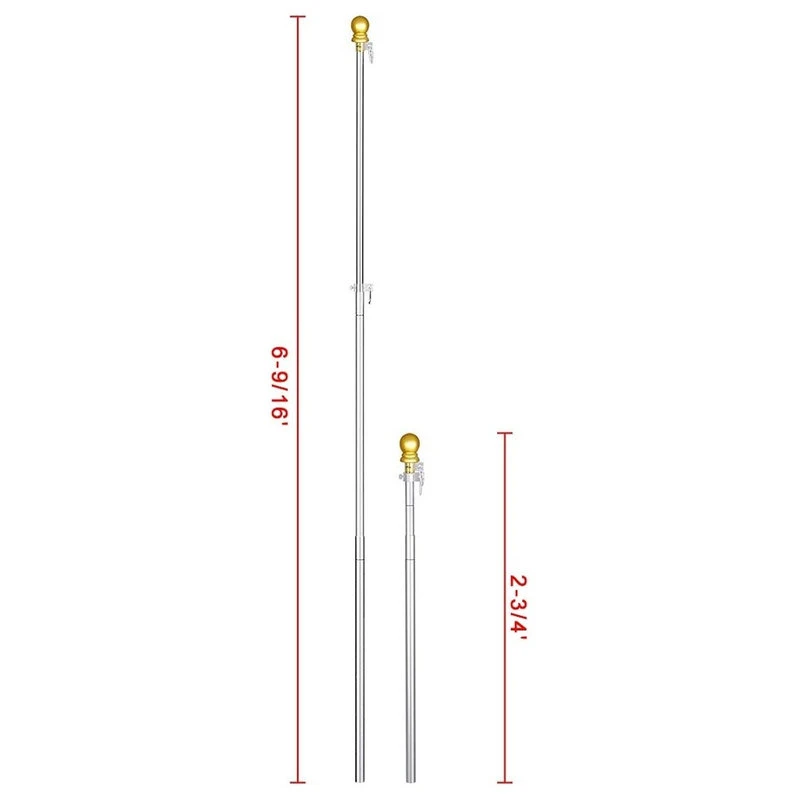 Yescom 6.5' Flagpole Telescopic Aluminum Kit 7 Yescom 6.5' Flagpole Telescopic Aluminum Kit - Image 5