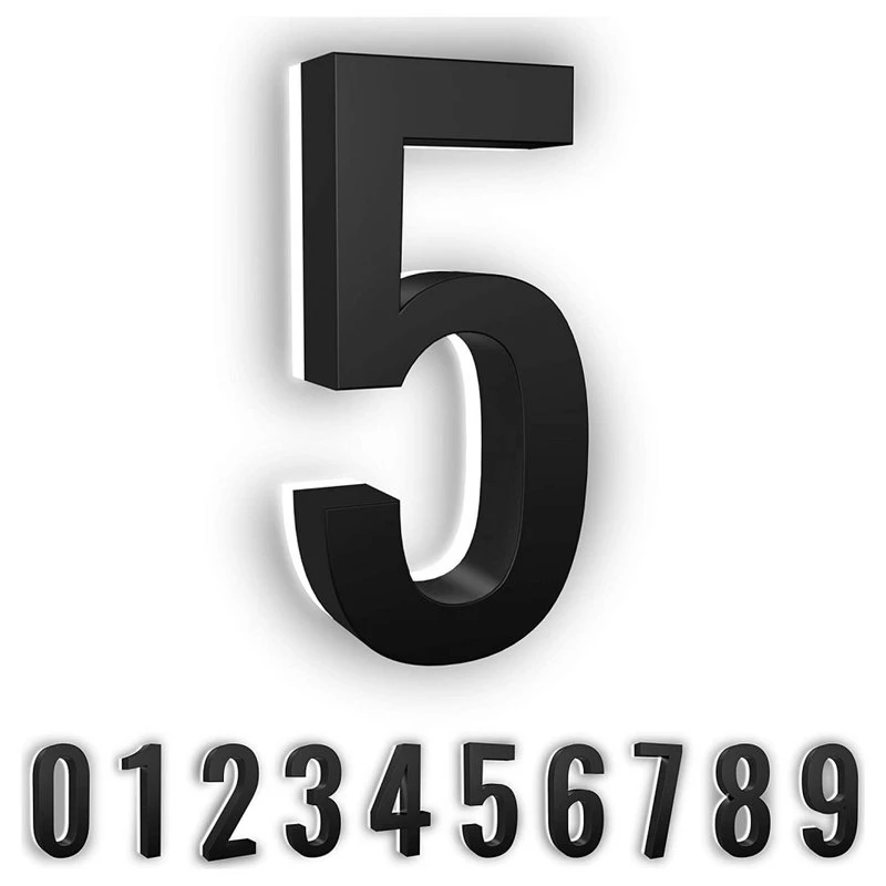 Modern Lights 5 In ABS Backlit LED Floating Address Number, Up-Scale Modern Look LumaNumbers, 3 Modern Lights 5 In ABS Backlit LED Floating Address Number, Up-Scale Modern Look LumaNumbers,