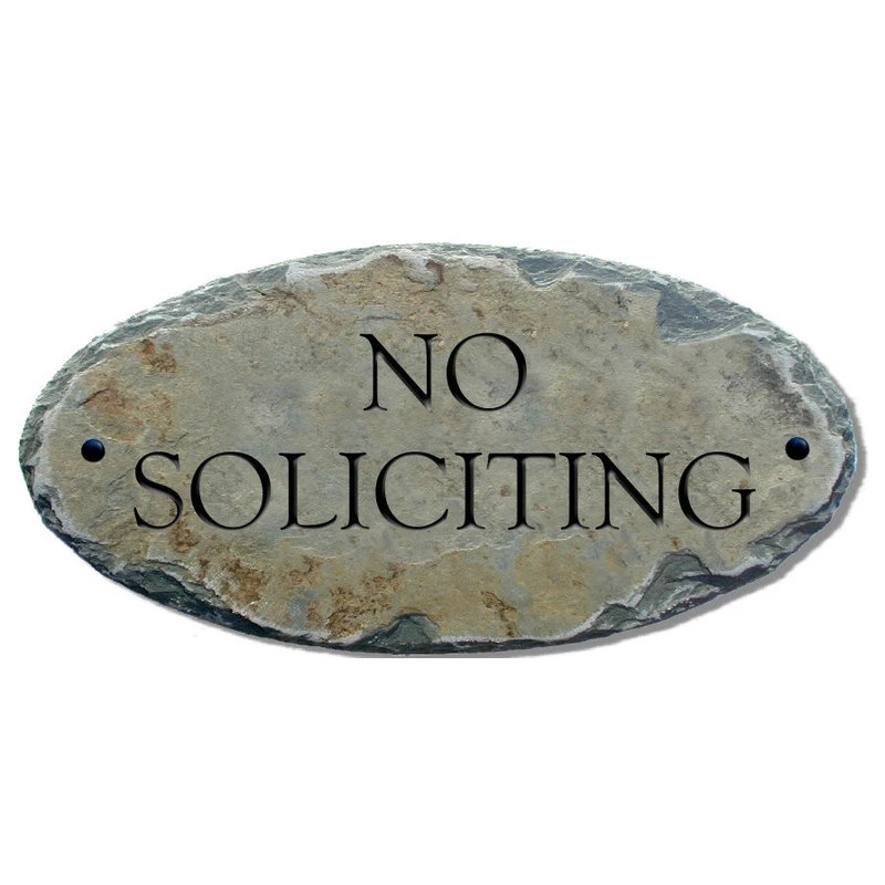 T. MICHAEL STDUIOS Reclaimed Slate No Soliciting Sign /Plaque 3 T. MICHAEL STDUIOS Reclaimed Slate No Soliciting Sign /Plaque
