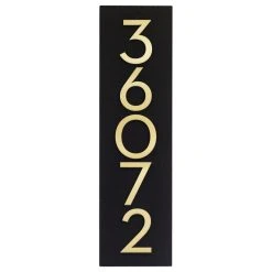 Modern Aspect Large Simply Sweet House Number Plaque (7"W X 26"H), Black, With Numbers