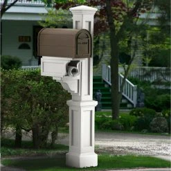 Mayne - Outdoor Products Of Distinction 8"W X 18"D X 56"H Rockport Single Mailbox Post, White -Mayne Store 7ed16a9805c5367a 6236 w800 h800 b0 p0