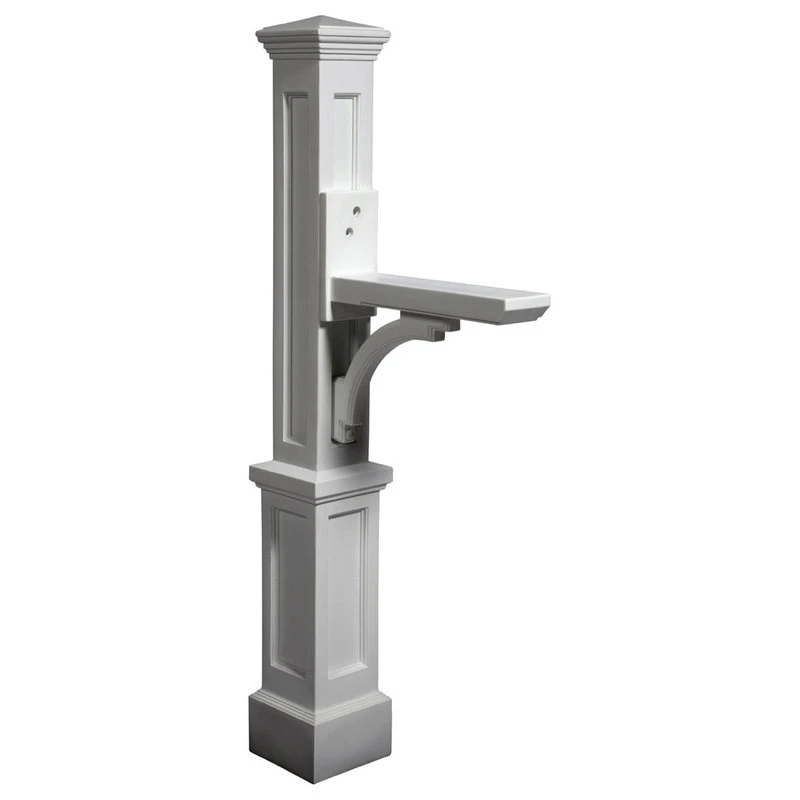 Mayne - Outdoor Products Of Distinction 8"W X 25"D X 56"H Newport Plus Mailbox Post, White 3 Mayne - Outdoor Products Of Distinction 8"W X 25"D X 56"H Newport Plus Mailbox Post, White
