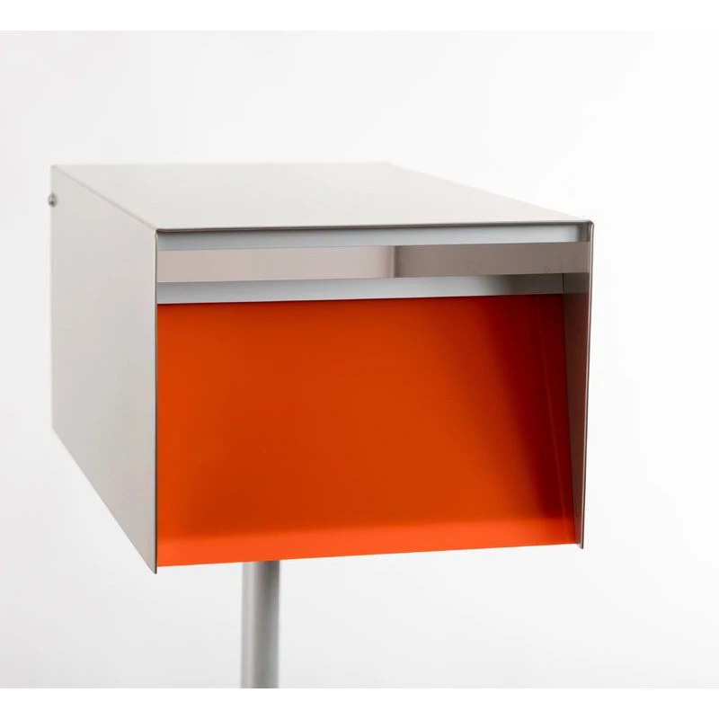 FOS Designs USA Urban Back Opening Zincalume (Silver Casing) Mailbox, Orange 4 FOS Designs USA Urban Back Opening Zincalume (Silver Casing) Mailbox, Orange - Image 2