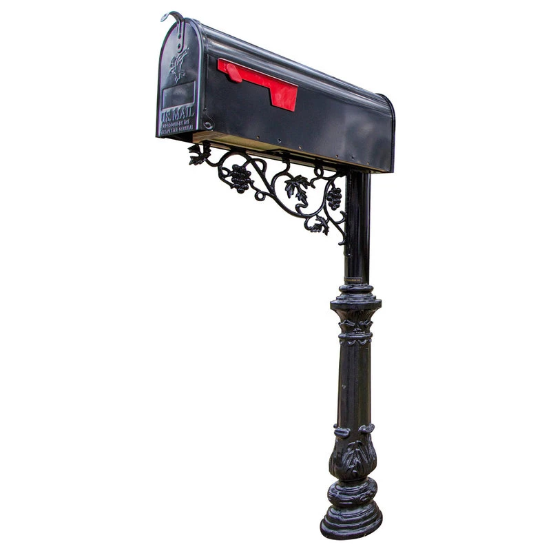 Vandalet Mailbox Company Steel Mailbox Post With Corinithian Cast Base And Vineyard Corner Bracket 3 Vandalet Mailbox Company Steel Mailbox Post With Corinithian Cast Base And Vineyard Corner Bracket