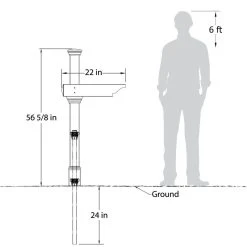 WamBam Fence Inc. Classica Mailbox Post With No-Dig Steel Pipe Anchor Kit -Mayne Store 83115cc40329f92e 8068 w800 h800 b0 p0