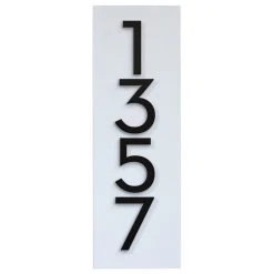 Modern Aspect Simply Sweet House Number Plaque, 7"x20", White, With Numbers