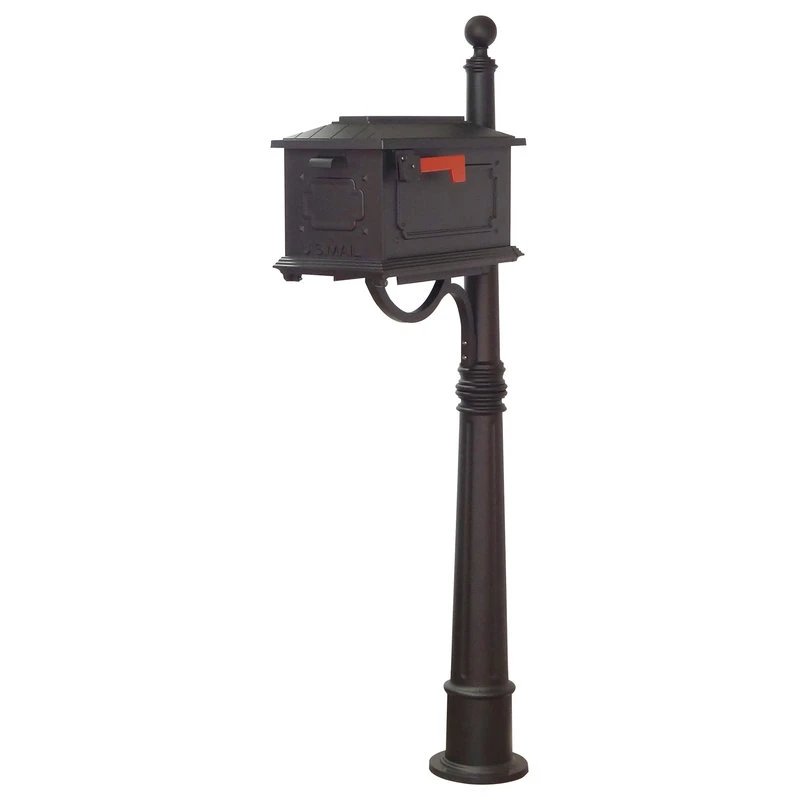 Special Lite Products Company Kingston Curbside Mailbox With Ashland Mailbox Post Unit, Black 3 Special Lite Products Company Kingston Curbside Mailbox With Ashland Mailbox Post Unit, Black