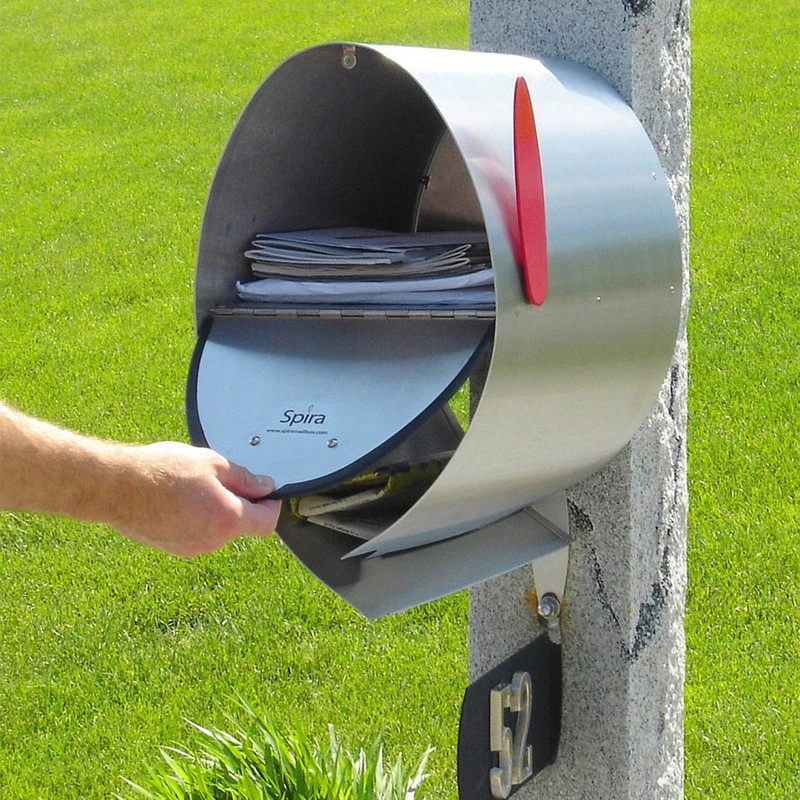 Σπείρα Spira Post Mounted Mailbox, Stainless Steel 4 Σπείρα Spira Post Mounted Mailbox, Stainless Steel - Image 2