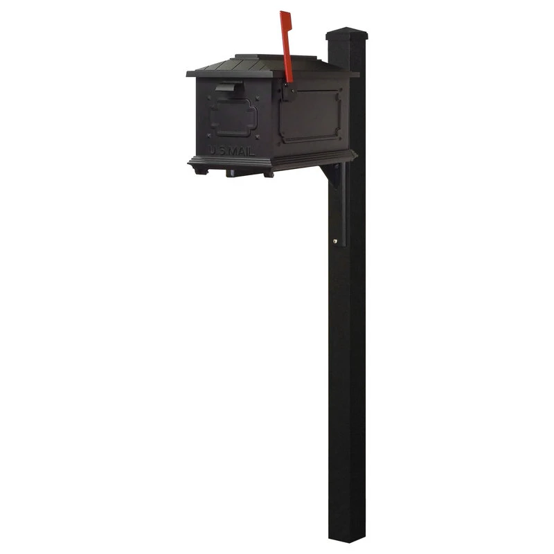 Special Lite Products Company Kingston Curbside Mailbox And Wellington Post Smooth Square, Black 4 Special Lite Products Company Kingston Curbside Mailbox And Wellington Post Smooth Square, Black - Image 2
