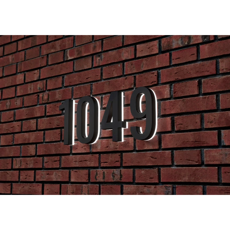 Modern Lights 5 In Steel Backlit LED Floating Address Number, Up-Scale Modern Look LumaNumbers 4 Modern Lights 5 In Steel Backlit LED Floating Address Number, Up-Scale Modern Look LumaNumbers - Image 2