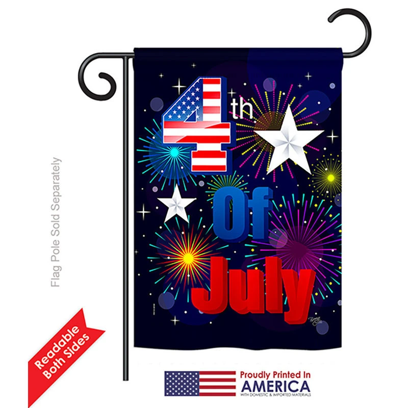 Breeze Decor Fireworks July 4th Americana, Seasonal Fourth Of July Garden Flag 13"x18.5" 4 Breeze Decor Fireworks July 4th Americana, Seasonal Fourth Of July Garden Flag 13"x18.5" - Image 2