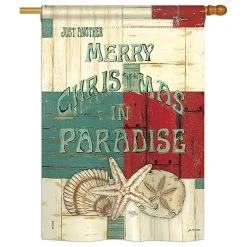 Breeze Decor Xmas In Paradise Winter, Seasonal House Flag 28"x40"