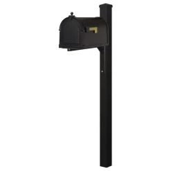 Special Lite Products Company Berkshire Curbside Mailbox And Wellington Decorative Post, Black