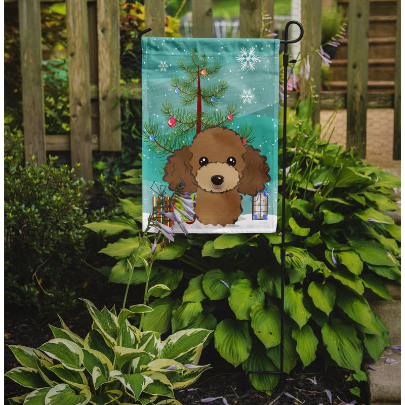 The-store Christmas Tree And Chocolate Brown Poodle Garden Flag 4 The-store Christmas Tree And Chocolate Brown Poodle Garden Flag - Image 2