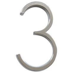 The Hillman Group Floating House Number, Brushed Nickel, Number 3