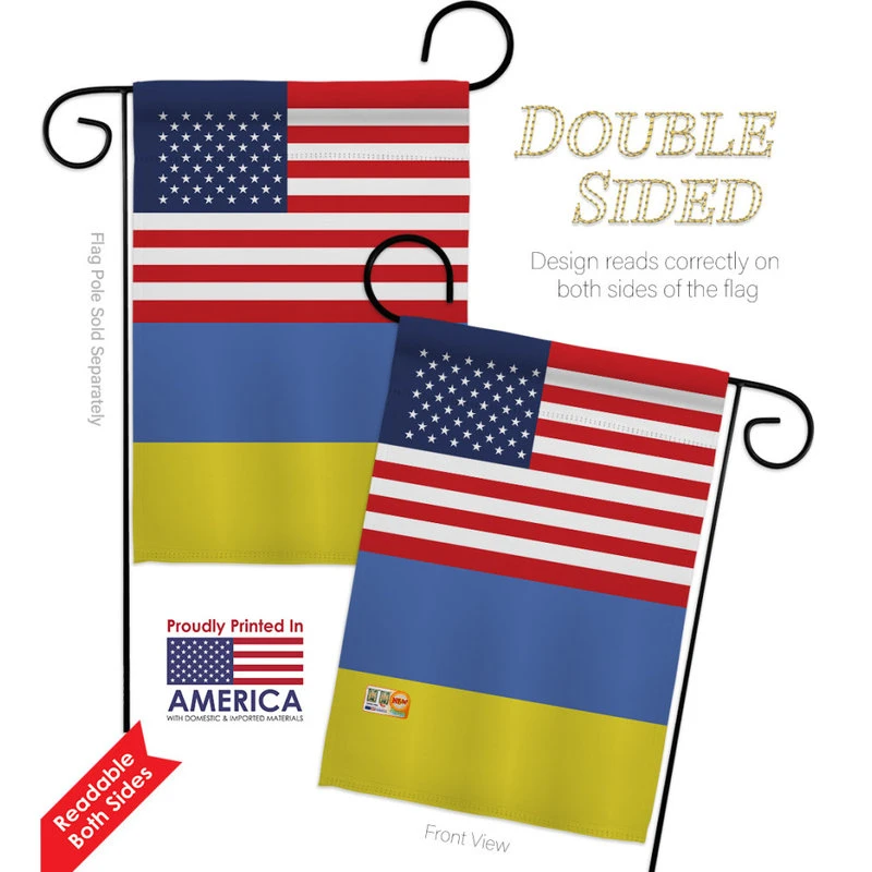 Americana Home & Garden Ukraine US Friendship Of The World Nationality Garden Flag 4 Americana Home & Garden Ukraine US Friendship Of The World Nationality Garden Flag - Image 2