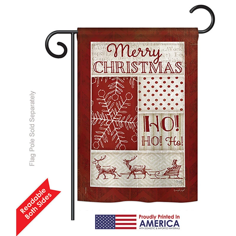 Breeze Decor Ho Ho Ho Red Collage Winter, Seasonal Garden Flag 13"x18.5" 4 Breeze Decor Ho Ho Ho Red Collage Winter, Seasonal Garden Flag 13"x18.5" - Image 2