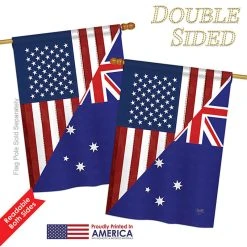 Breeze Decor US Australia Friendship Flags Of The World, Everyday Vertical House Flag 28"x40" 8 Breeze Decor US Australia Friendship Flags Of The World, Everyday Vertical House Flag 28"x40" -Mayne Store 8ed1cb310c34e81e 5872 w800 h800 b1 p0