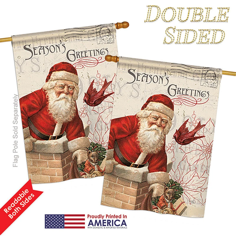 Breeze Decor Antique Santa Holiday Winter, Seasonal House Flag 28"x40" 5 Breeze Decor Antique Santa Holiday Winter, Seasonal House Flag 28"x40" - Image 3
