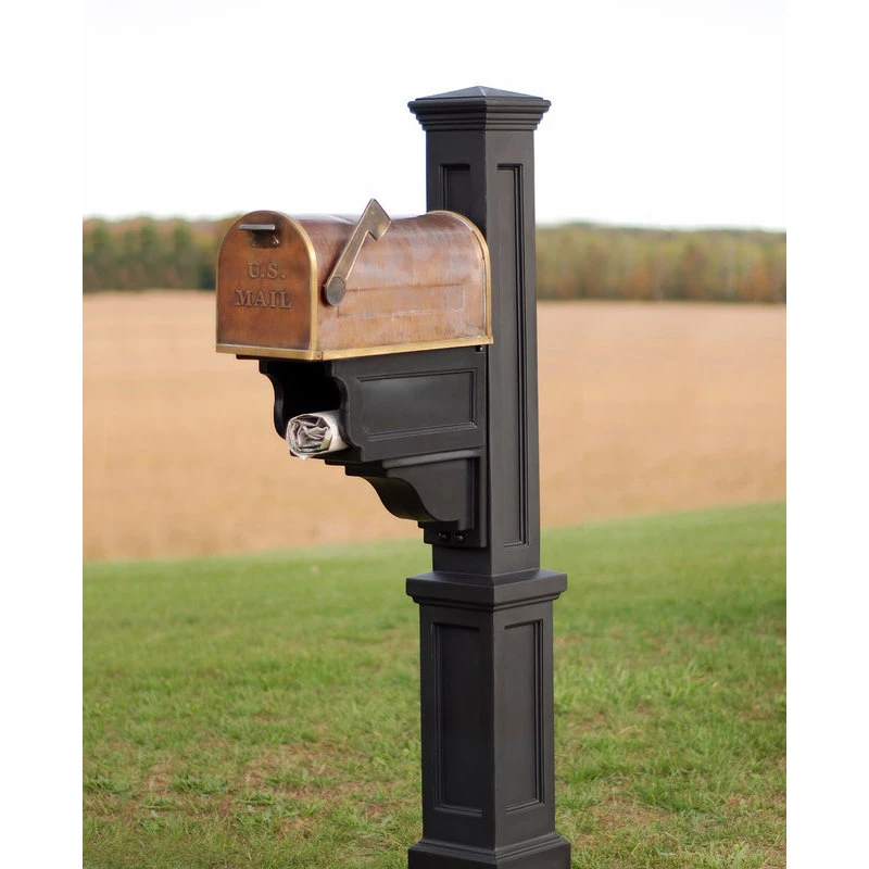 Mayne - Outdoor Products Of Distinction 8"W X 26"D X 56"H Dover Mailbox Post, Black 5 Mayne - Outdoor Products Of Distinction 8"W X 26"D X 56"H Dover Mailbox Post, Black - Image 3