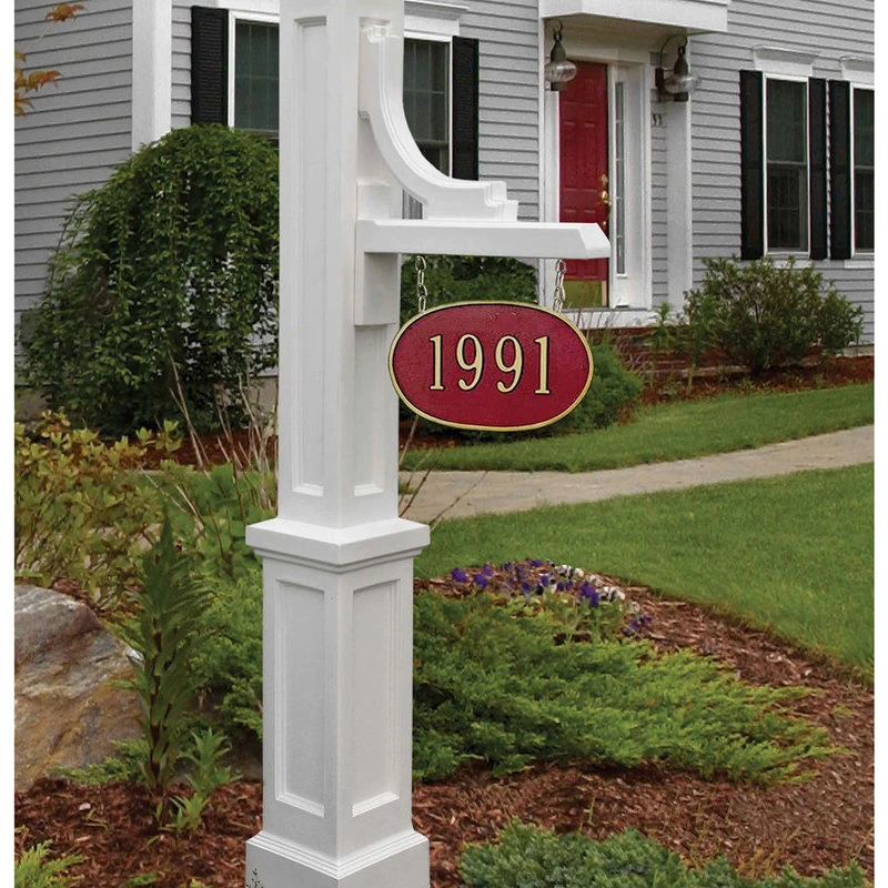 Mayne - Outdoor Products Of Distinction 24"W X 8"D X 56"H Woodhaven Sign Post, White 4 Mayne - Outdoor Products Of Distinction 24"W X 8"D X 56"H Woodhaven Sign Post, White - Image 2