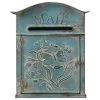 CREATIVE CO-OP Embossed Tin Post Box, Distressed Finish, Blue 2 CREATIVE CO-OP Embossed Tin Post Box, Distressed Finish, Blue -Mayne Store 9a212dd401522709 1979 w800 h800 b1 p0