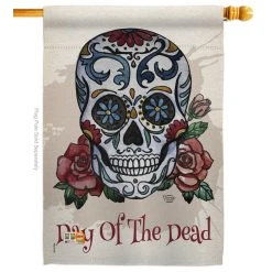 Ornament Collection Day Of The Dead Fall Halloween House Flag