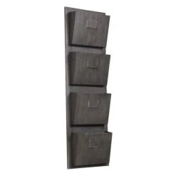 Pemberly Row 4 Slot Wall Mounted Mailbox In Rustic Gray