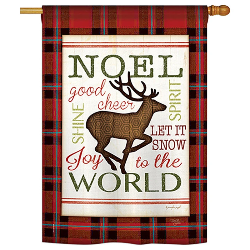 Breeze Decor Cheer To Reindeer Winter, Seasonal House Flag 28"x40" 3 Breeze Decor Cheer To Reindeer Winter, Seasonal House Flag 28"x40"